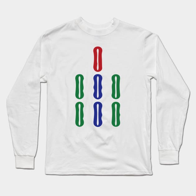 Seven Bamboo Stick String Qi Tiao 索 Tile. It's Mahjong Time! Long Sleeve T-Shirt by Teeworthy Designs